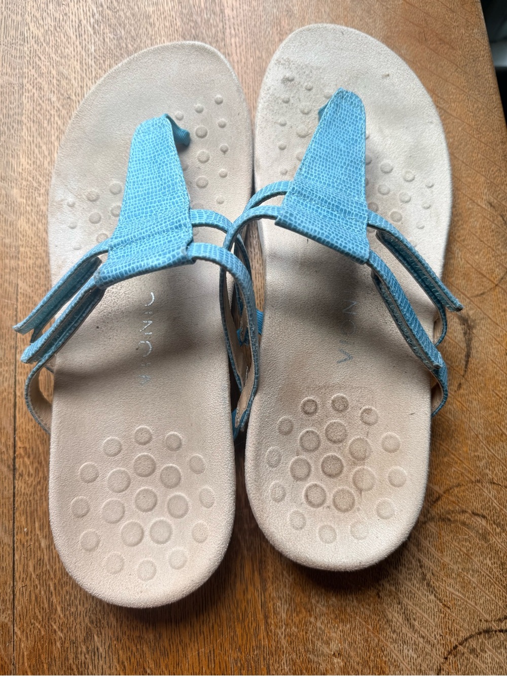 Vionic Blue Strap Toe-Post Sandals - Picture 2 of 3